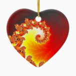 Flaming Tentacle - Fractal Art Ceramic Ornament
