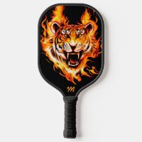 Flaming Tiger Monogram Pickleball Paddle