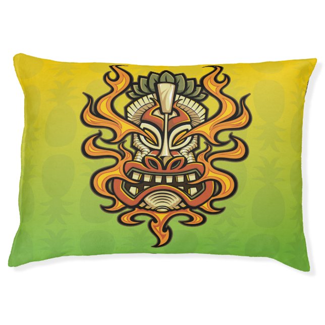 Flaming Tiki Pineapple Pattern Pet Bed (Front)
