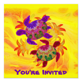Flaming Turtles Invitations
