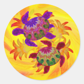 Flaming Turtles Stickers