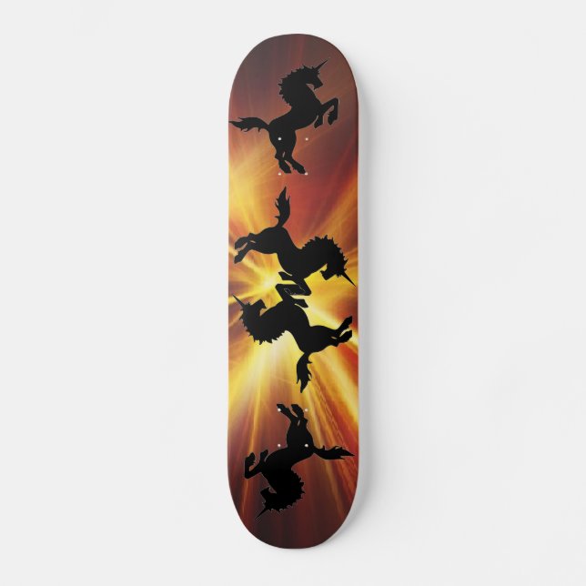 Flaming Unicorn Skateboard Deck (Front)