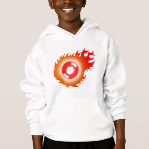 Flaming Vinyl Record - DJ Disc Jockey Music Hoodie