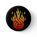 Flaming Volleyball Button