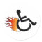 flaming wheelchair