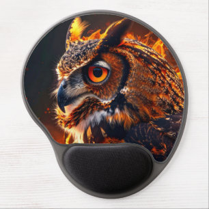 Flaming wolf gel mouse pad