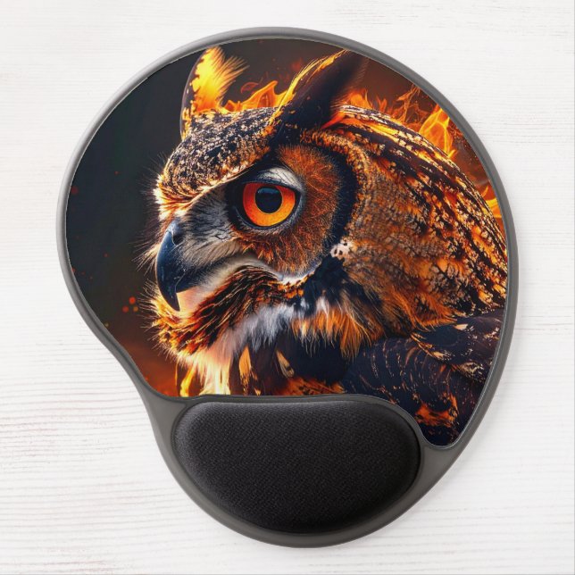 Flaming wolf gel mouse pad (Front)