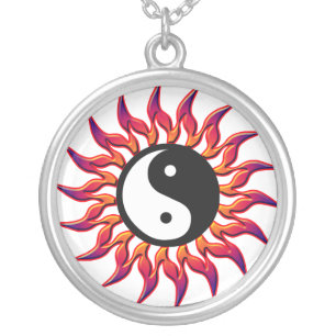 Flaming Yin Yang Sun Necklace