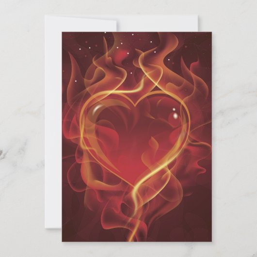 FlamingHeart fire dark red love flames heart shape (Front)
