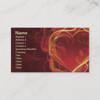 FlamingHeart fire dark red love flames heart shape Business Card