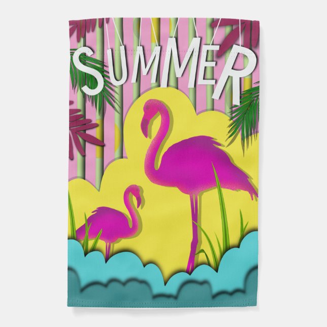 Flamingle All Summer Yard Flag (Front)