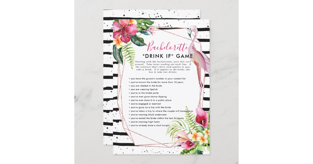 Flamingle Bachelorette Party Game, Drink If Invitation