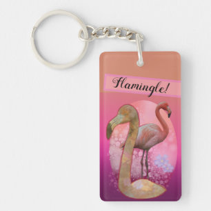 Flamingle Floral Flamingo Keychain