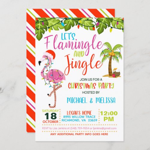 Flamingle  Jingle Christmas Party Invitation _ WH