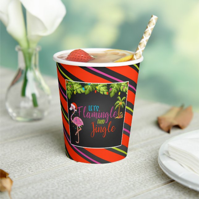 Flamingle & Jingle Christmas Party Paper Cups - BL (Insitu)