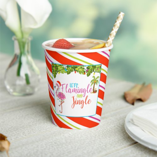 Flamingle  Jingle Christmas Party Paper Cups _ WH