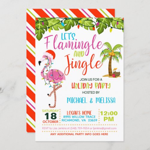 Flamingle  Jingle Holiday Party Invitation _ WH