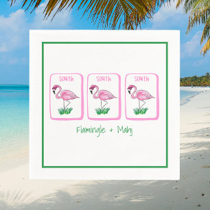 Flamingle & Mahj Pink Flamingo Mahjong Napkins