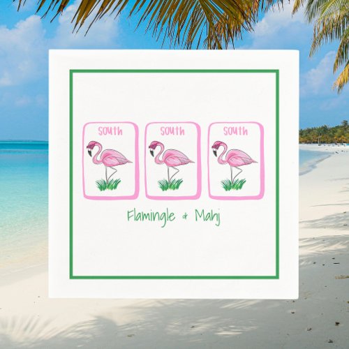 Flamingle & Mahj Pink Flamingo Mahjong Napkins