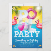 Aloha Pool Party Birthday Invitation