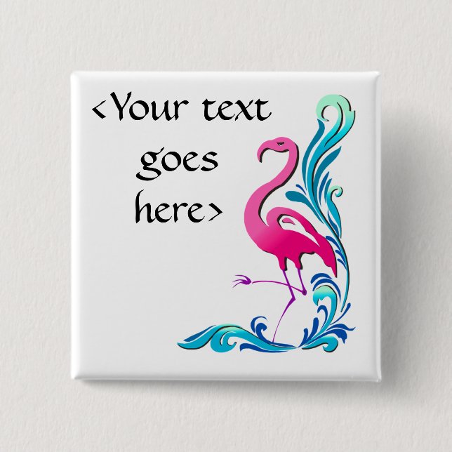 Flamingo 1 pinback button (Front)