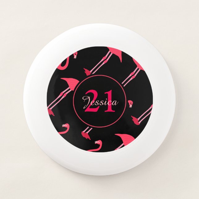 Flamingo 21st Birthday Custom Cool Wham-O Frisbee (Front)