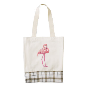 Flamingo 2 zazzle HEART tote bag