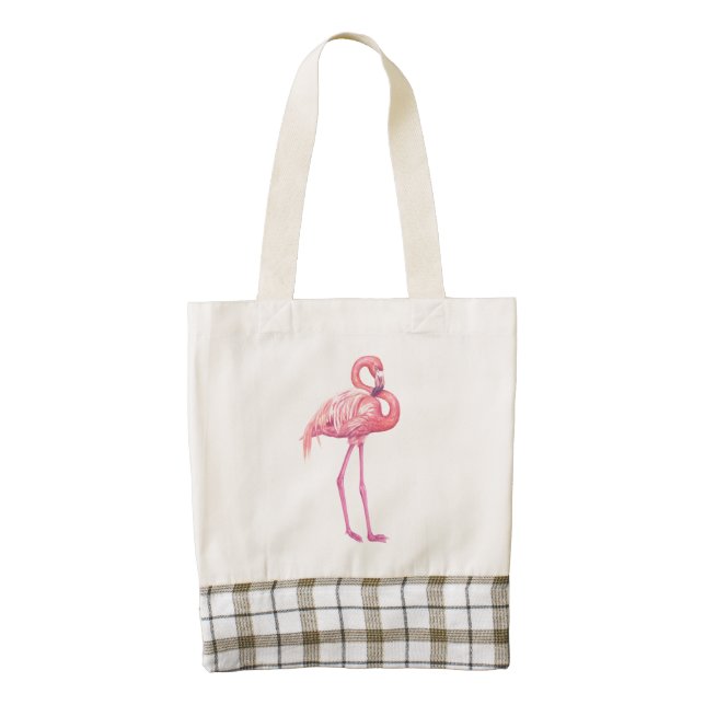 Flamingo 2 zazzle HEART tote bag (Front)
