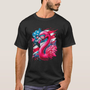 Flamingo 4th Of July American Flag Patriotic T-Shirt