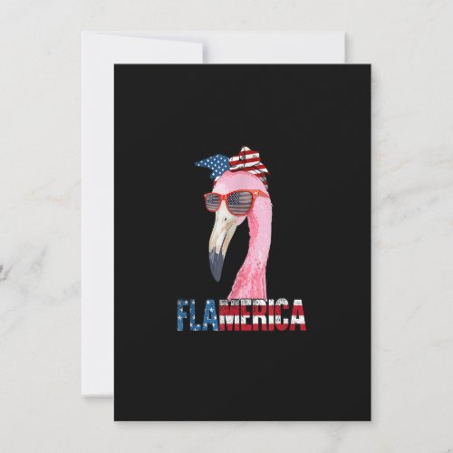 Flamingo 4Th Of July Flamerica Patriotic American  Invitation