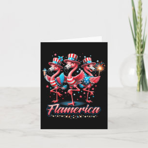 Flamingo 4th Of July Patriotic Usa Independence Fl Card