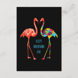 Flamingo Accept Understand Love Autism Flamingo Enclosure Card