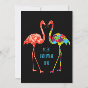Flamingo Accept Understand Love Autism Flamingo Thank You Card