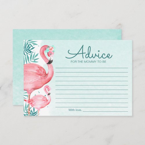 Flamingo Advice for Momm_to_be Baby Shower Teal Invitation