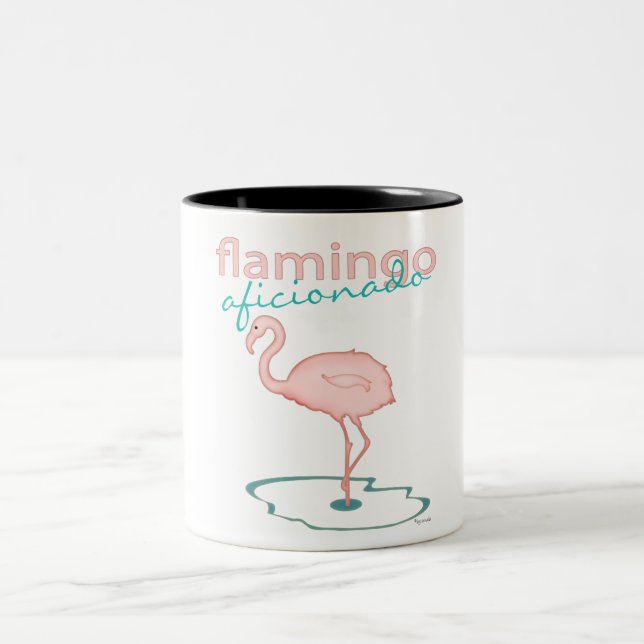 Flamingo Aficionado Two-Tone Coffee Mug (Center)