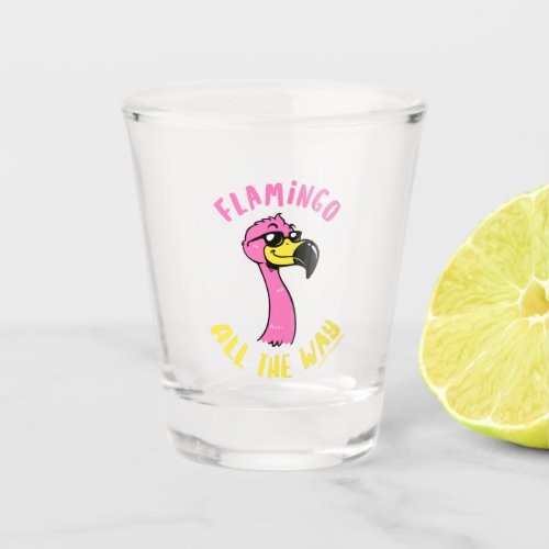 Flamingo All The Way Shot Glass