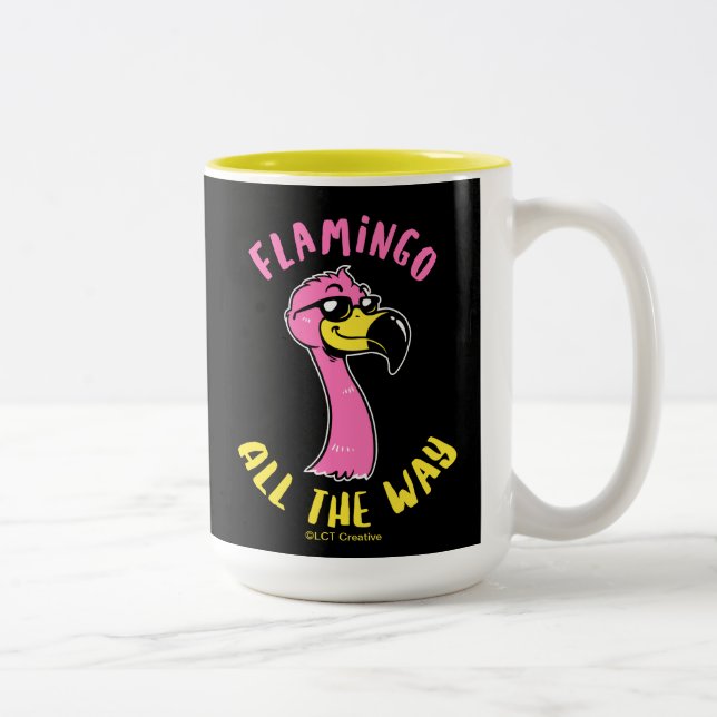 Flamingo All The Way Two-Tone Coffee Mug (Right)
