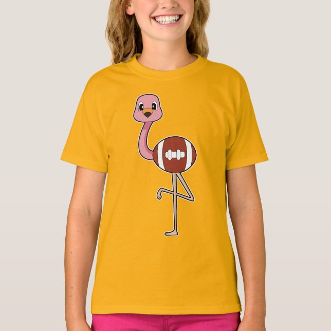 Flamingo American Football Sports T-Shirt (Front)