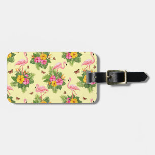 Flamingo and Butterflies 2 Luggage Tag