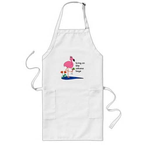 Flamingo and cabana boy BBQ apron