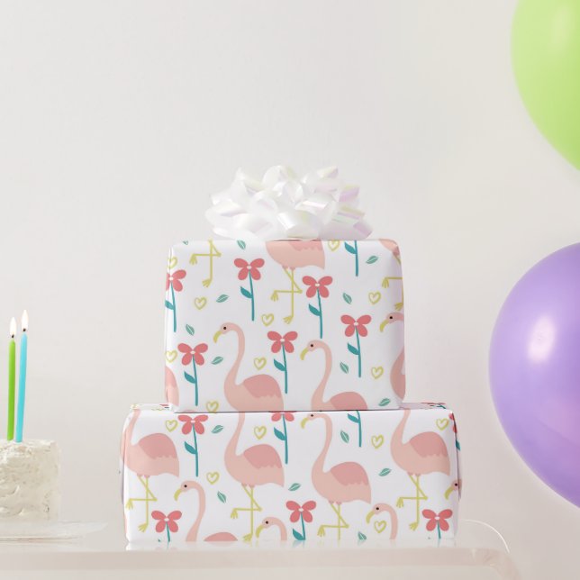 flamingo and flower wrapping paper (Party Gifts)
