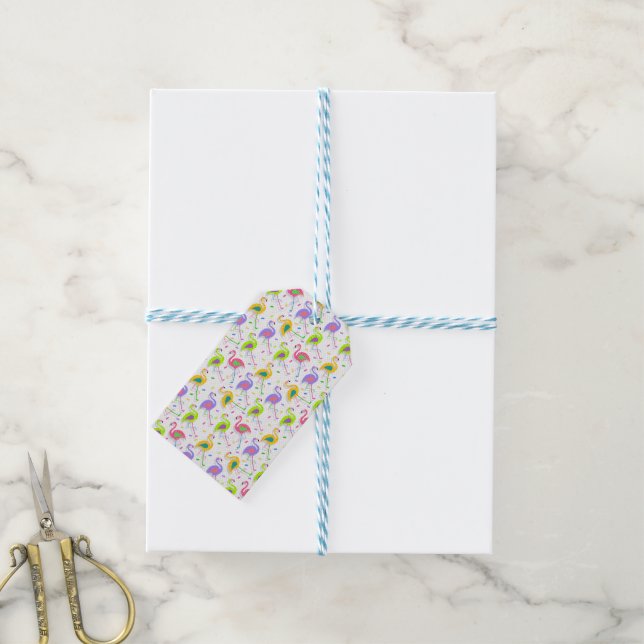 Flamingo and Palm Tree All Occasion Tag (With Twine)