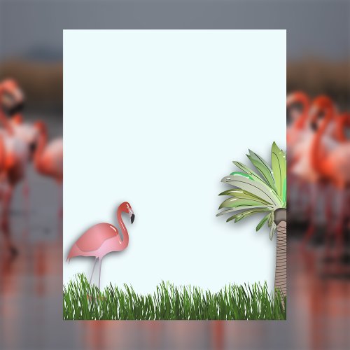 Flamingo And Palm Tree Magnetic Dry Erase Sheet