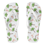 Flamingo And Palm Tree Pattern Flip Flops Flamingo And Palm Tree Pattern Flip Flops