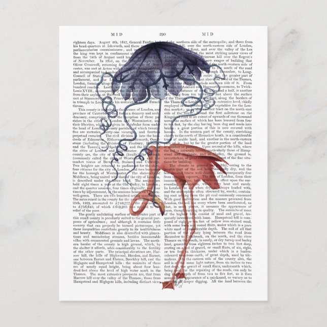 Flamingo and Parasol Postcard (Front)