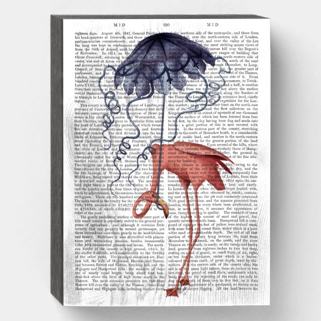 Flamingo and Parasol Wooden Box Sign (Front Vertical)