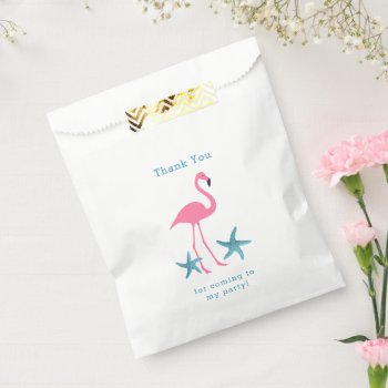 Flamingo And Starfish Thank You Party Favor Bags by millhill at Zazzle