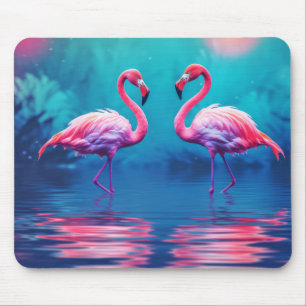 Flamingo Animal Bird Wildlife Wilderness Colorful Mouse Pad