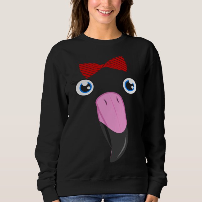 Flamingo Animal Bow Tie Child Halloween Costume Sweatshirt (Front)