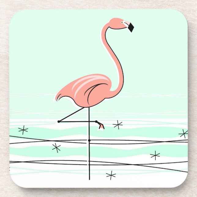 Flamingo Aqua coasters plastic (Front)